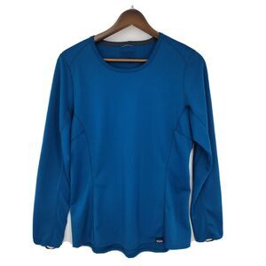 Patagonia Womens Capilene Midweight Crew Baselayer Long Sleeve Shirt Blue Medium